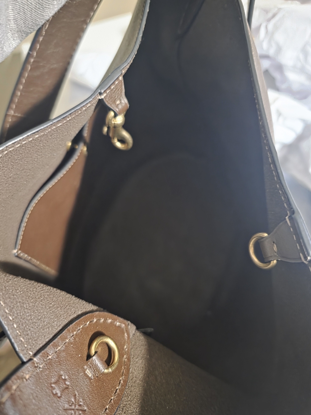 NWT Coach Bleecker Bucket Bag Natural Grain Leather Maple - Picture 7 of 8